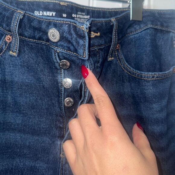Old Navy Blue OG Straight-Leg Jeans Classic Fit - Picture 5 of 5